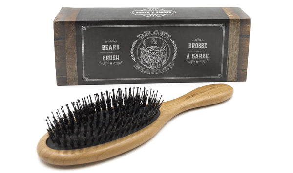 Synthetic and boar bristle brush for long beards