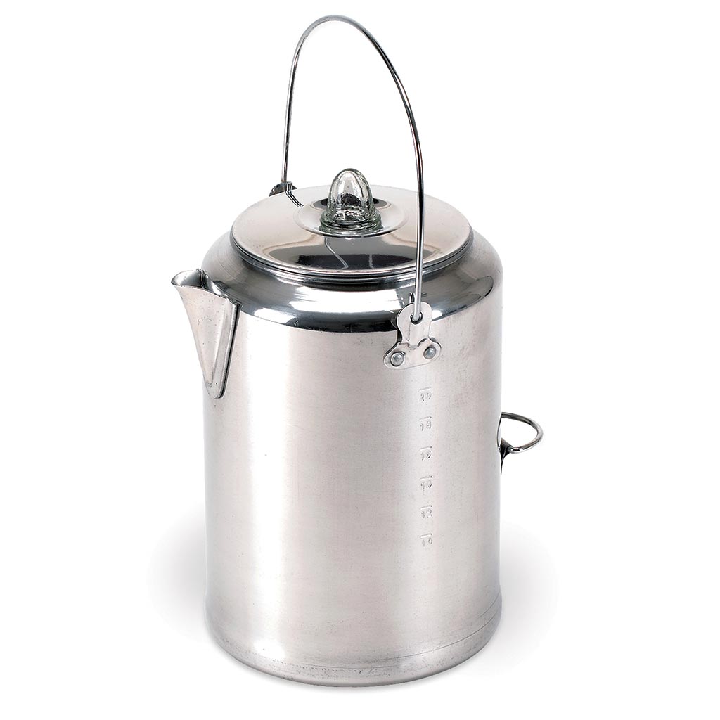Stansport 28-Cup Stainless Steel Percolator Coffee Pot, Silver 276-28