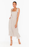 Fitted Flowy Slit Smocked Dress With a Bow(s) and a Sash by Show Me Your Mumu