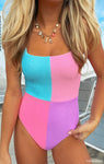 The Scrunch One Piece ~ Barbie? Colorblock Scrunch