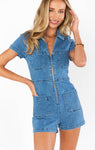 Ranch Romper ~ French Blue