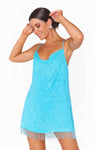 Draped Sequined Cowl Neck Short Dress by Show Me Your Mumu