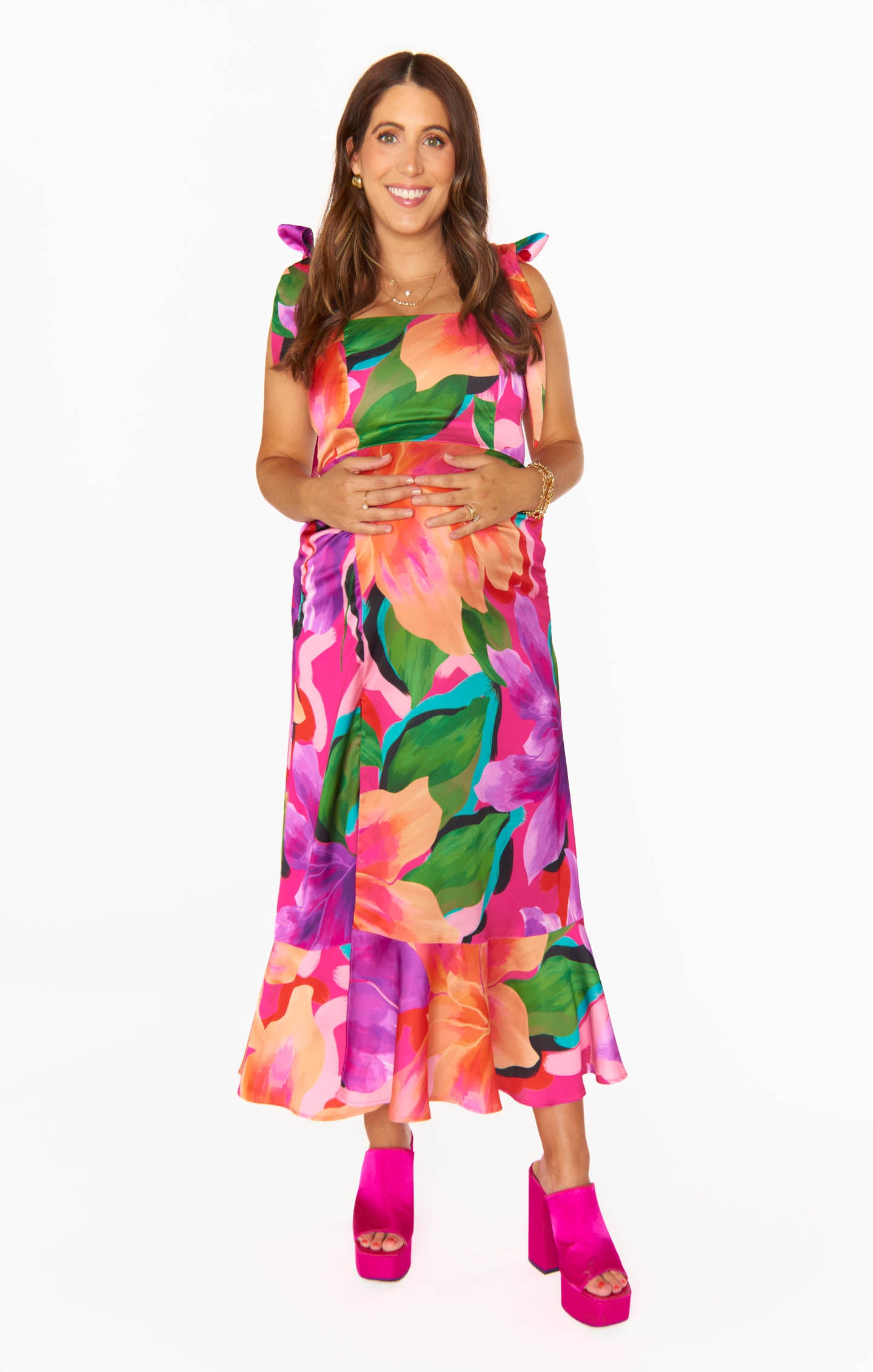 Garden Midi Dress ~ Water Lily