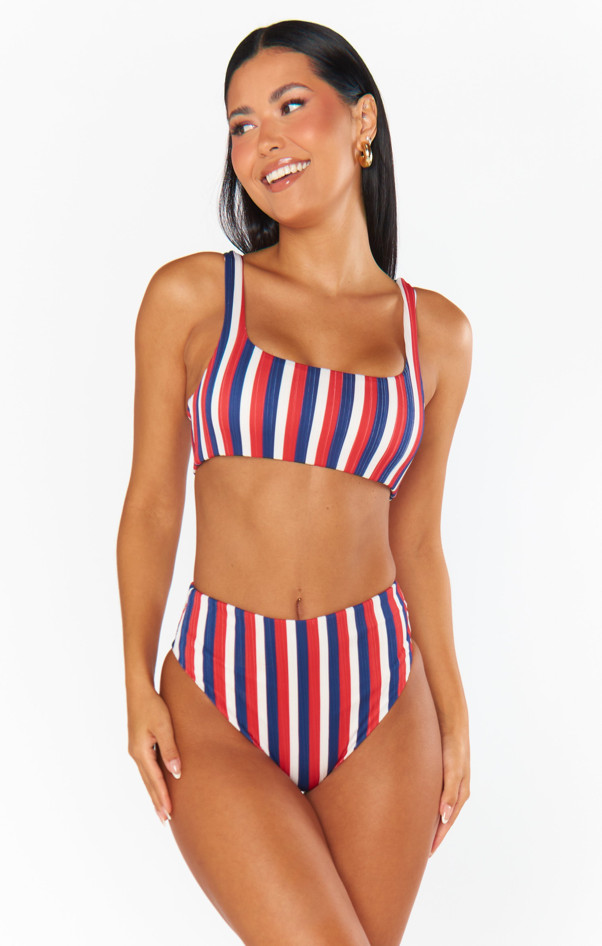 Hot Tub Top ~ Americana Stripe Micro Rib