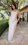 Cowl Neck Satin Bridesmaid Dress/Slip Dress/Maxi Dress