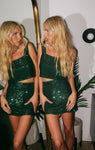 All Night Skort ~ Emerald Sequins