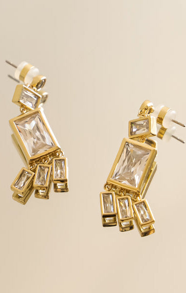 LUV AJ Baguette Shaker Statement Studs ~ Gold Plated