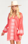 V-neck Embroidered Beach Dress/Tunic