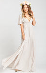 Flutter Sleeves Open-Back Empire Waistline Maxi Dress