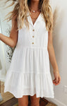 Collared Short Button Front Vintage Party Dress