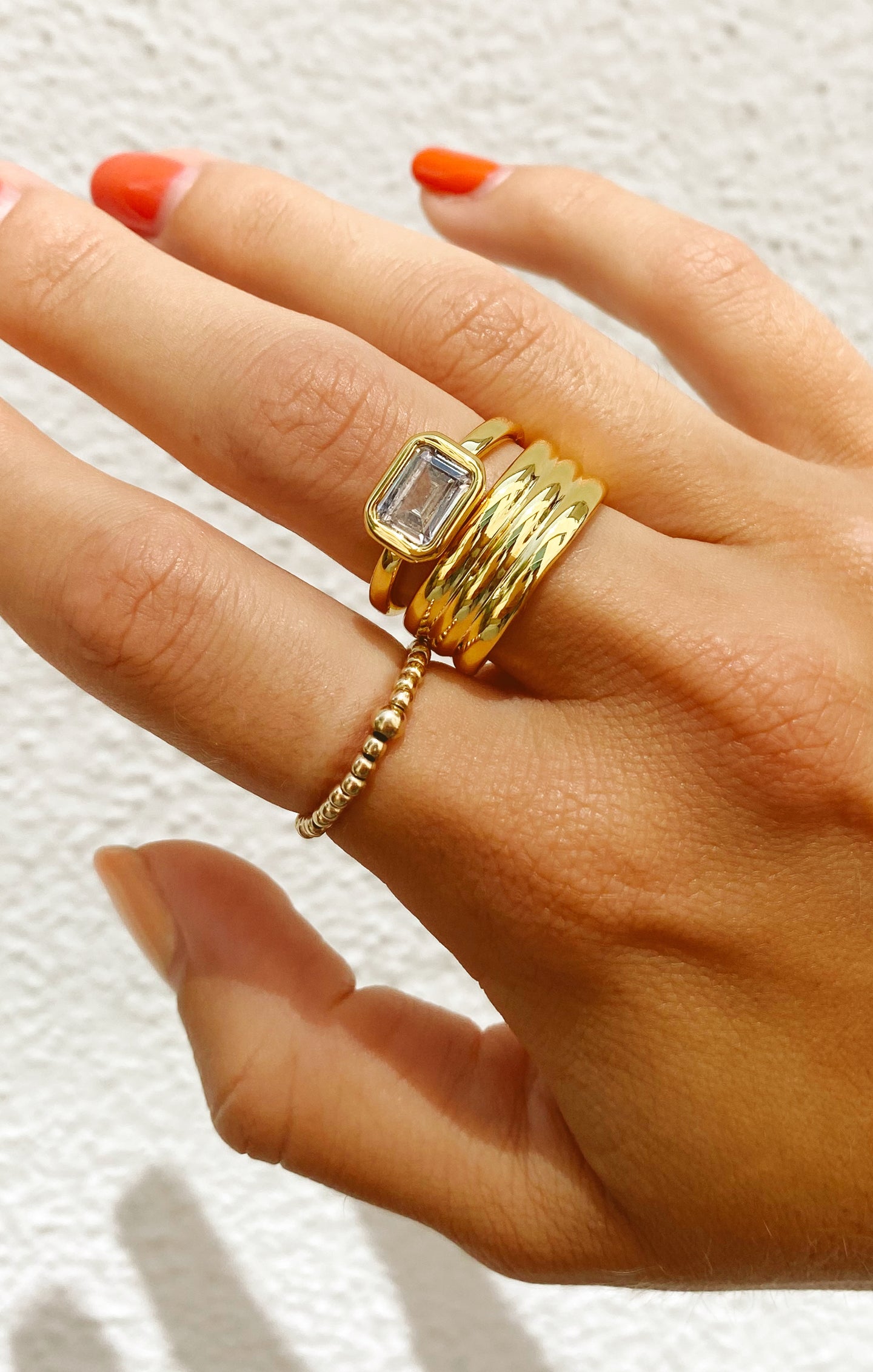 LUV AJ Ridged Band Ring ~ Gold