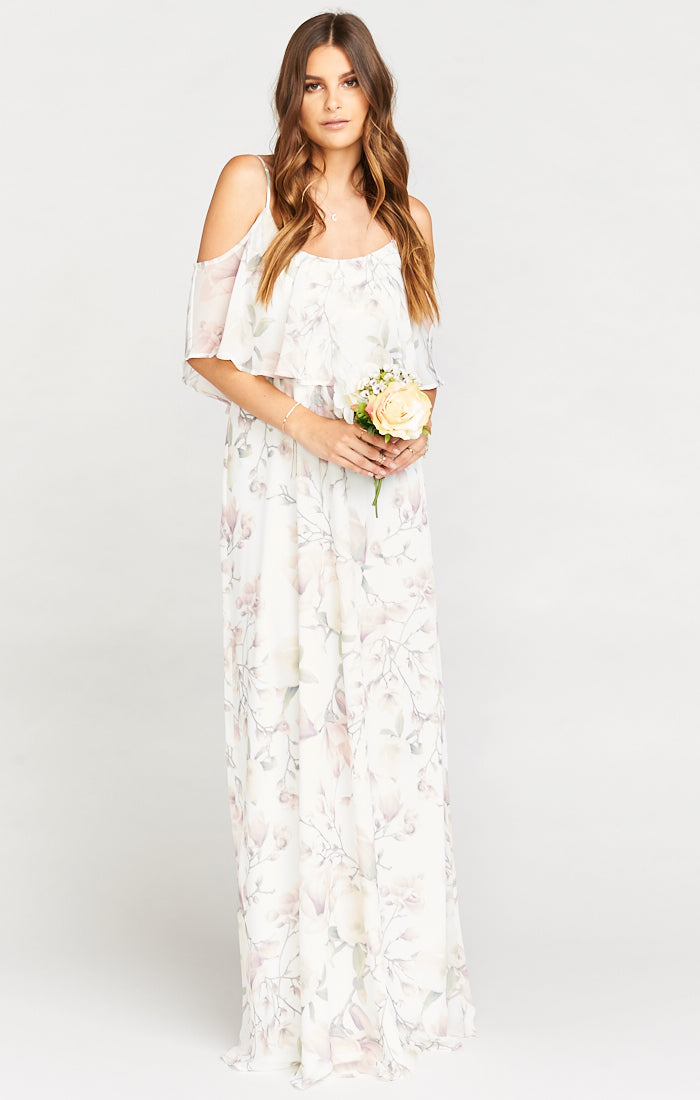 caitlin ruffle maxi dress