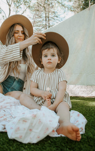 camp the label ford wide brim kids hat ~ brown