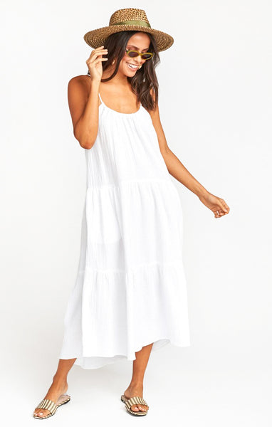 Pocketed Flowy Crinkled Maxi Dress