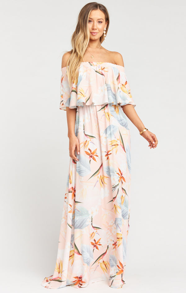 Hacienda Maxi Dress ~ Frosty Pink Crisp – Show Me Your Mumu