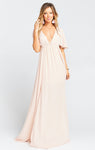 Flutter Sleeves Empire Waistline Open-Back Maxi Dress