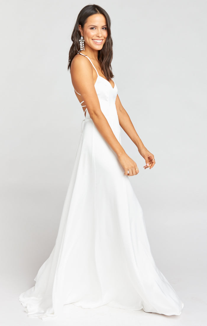 Godshaw Goddess Gown ~ Ivory Luxe Satin