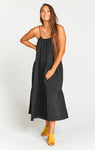Crinkled Pocketed Flowy Maxi Dress