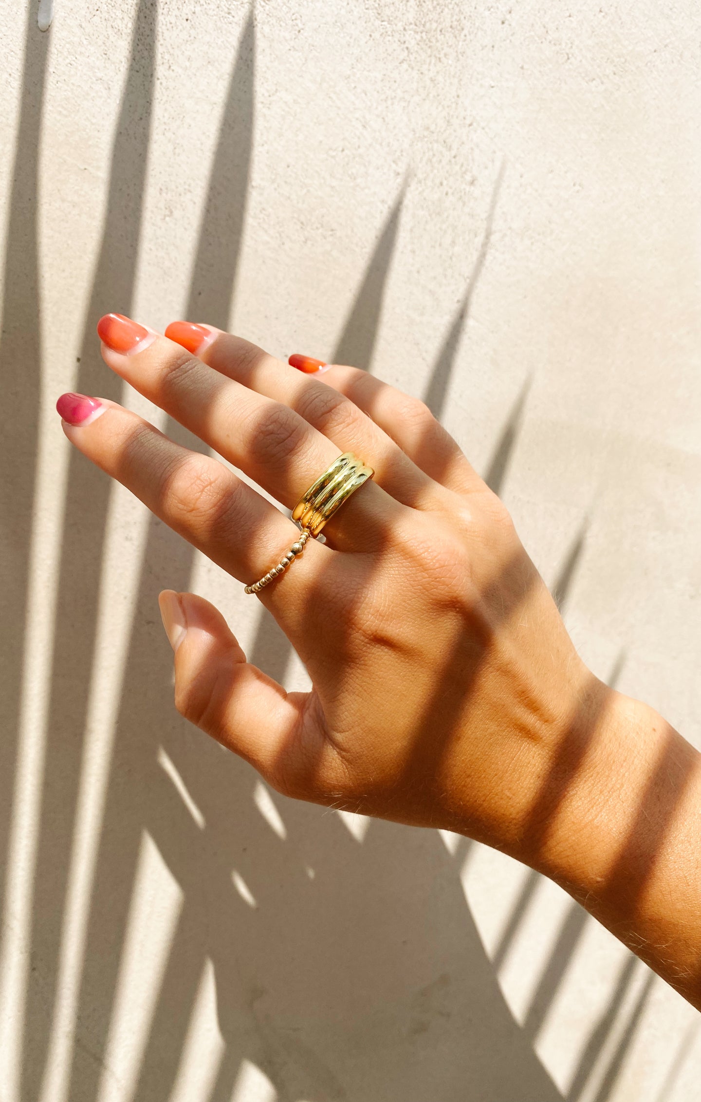 LUV AJ Ridged Band Ring ~ Gold