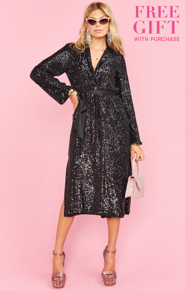 Belted Sequined Party Dress/Jacket Dress