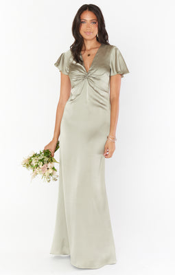 Tuscany Maxi Slip Dress ~ Moss Green Luxe Satin – Show Me Your Mumu