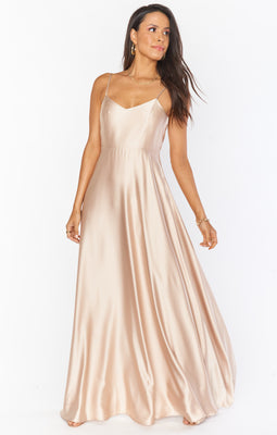 Tuscany Maxi Slip Dress ~ Champagne Luxe Satin – Show Me Your Mumu