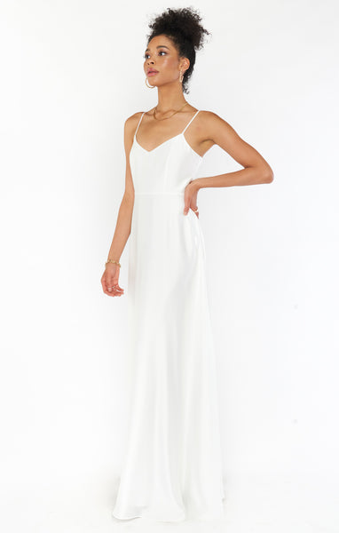Full-Skirt Fitted Satin Bridesmaid Dress/Maxi Dress