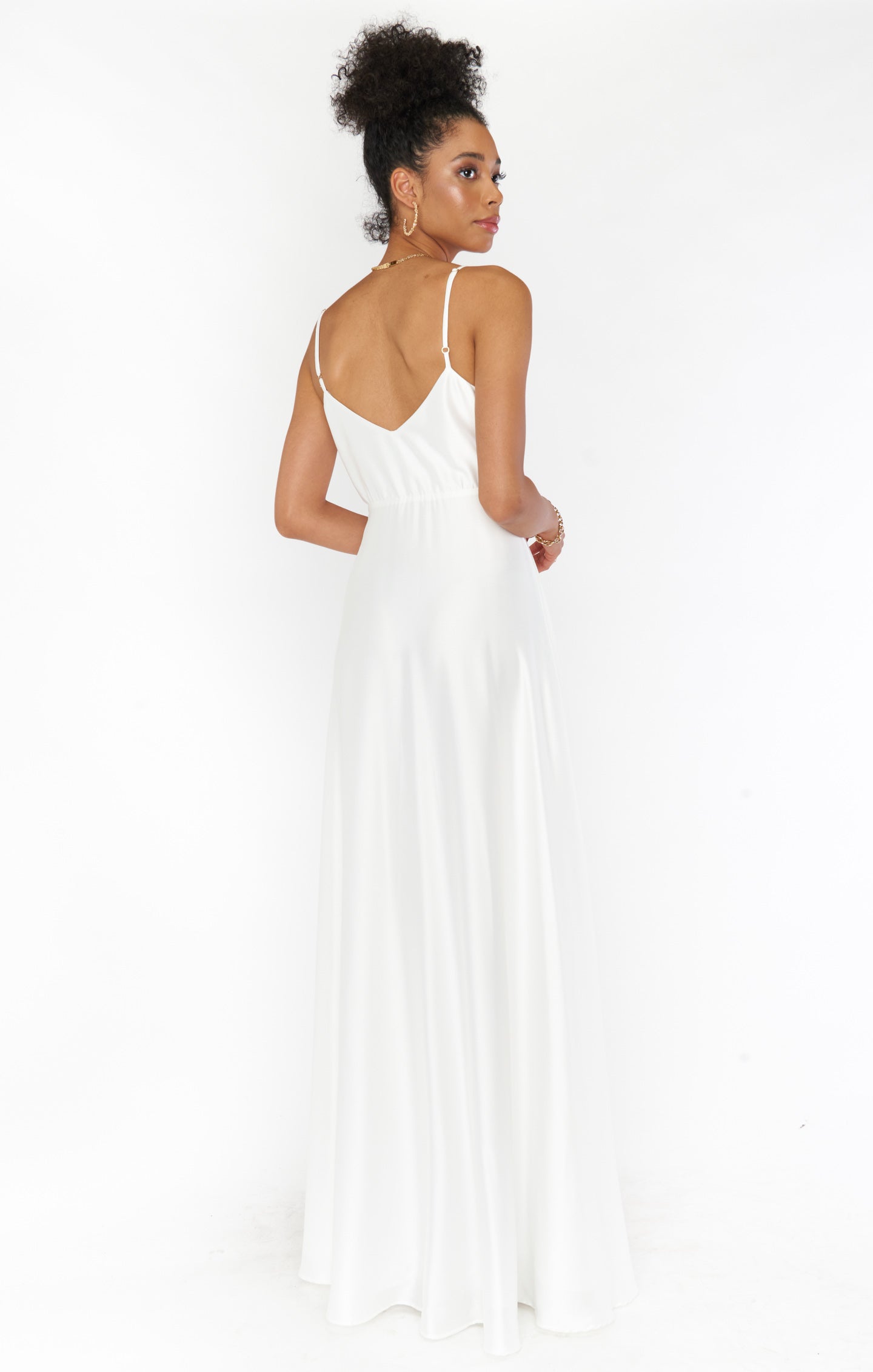 Faith Maxi Dress ~ Ivory Luxe Satin