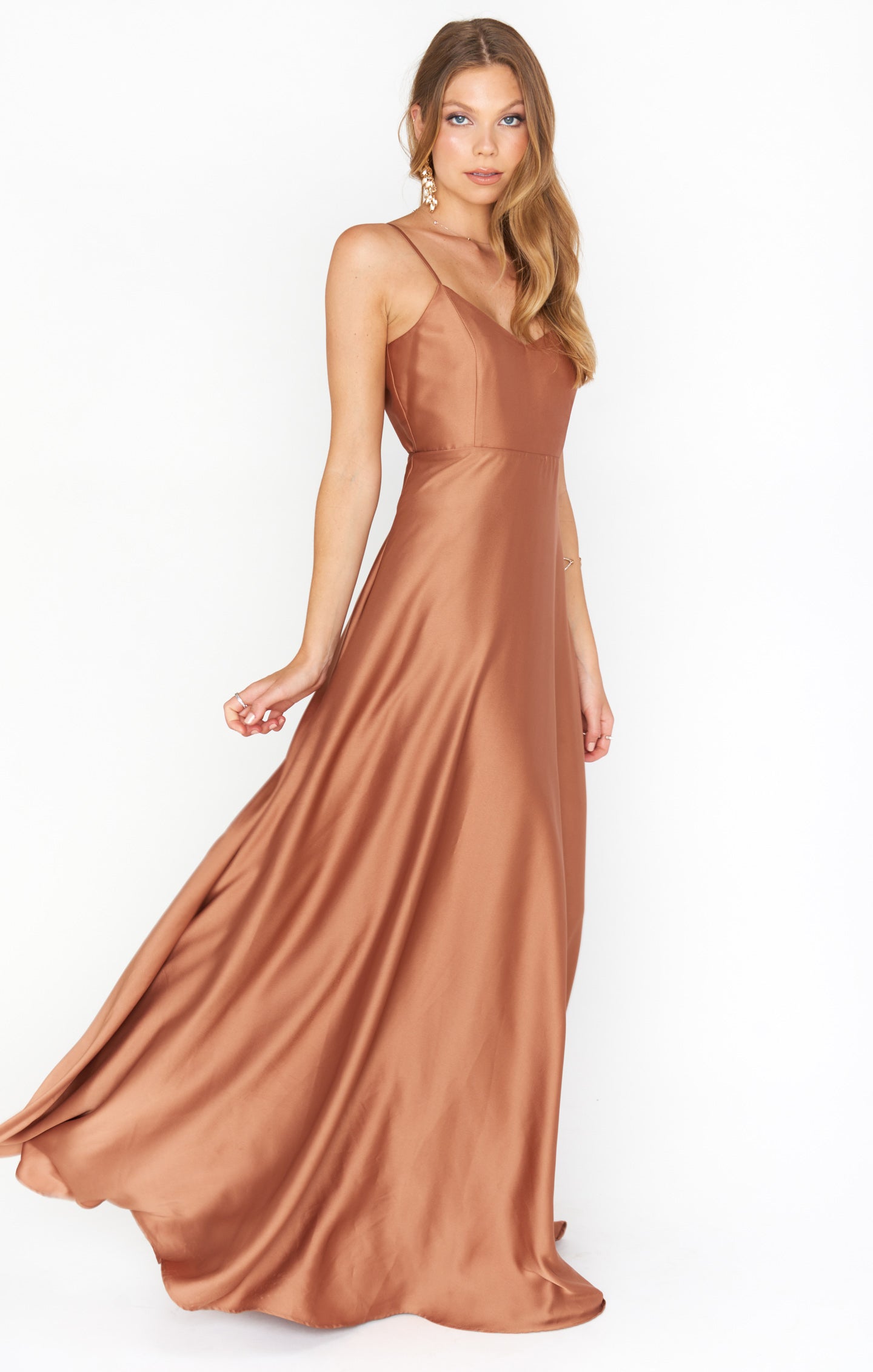 Faith Maxi Dress ~ Copper Luxe Satin