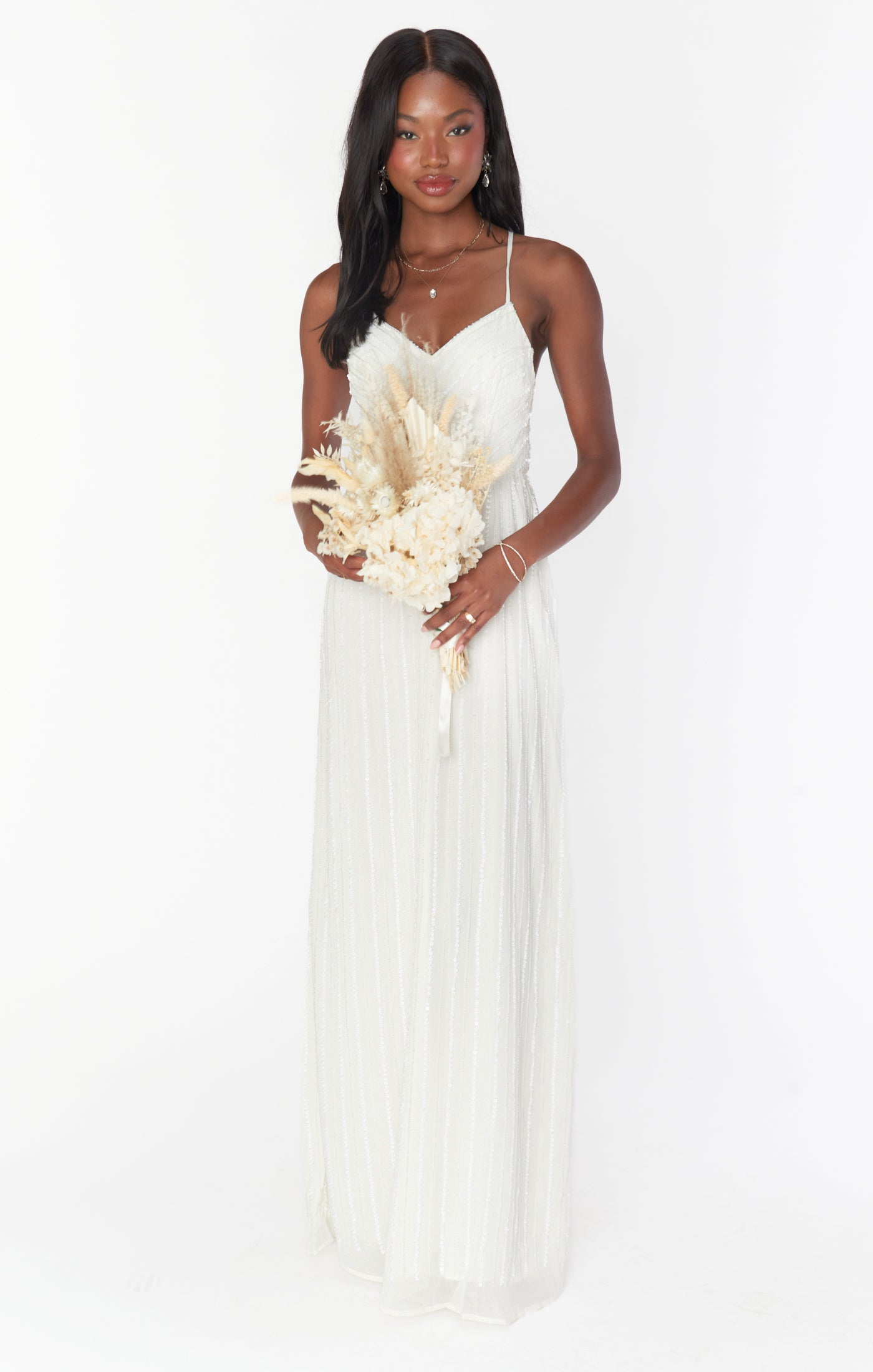 Gala Gown ~ White Beaded