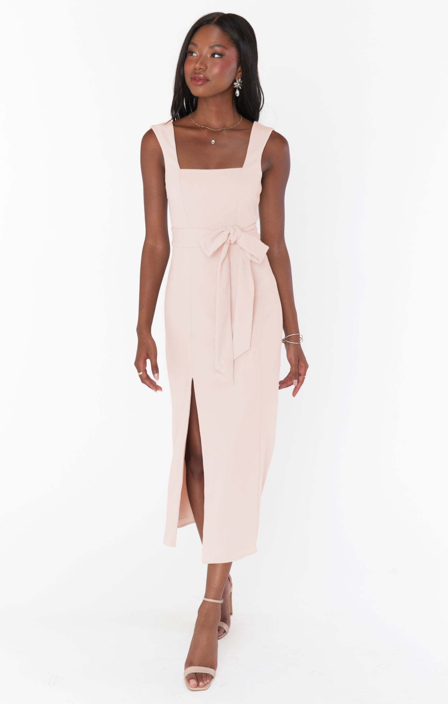 Eden Midi Dress ~ Dusty Blush Stretch