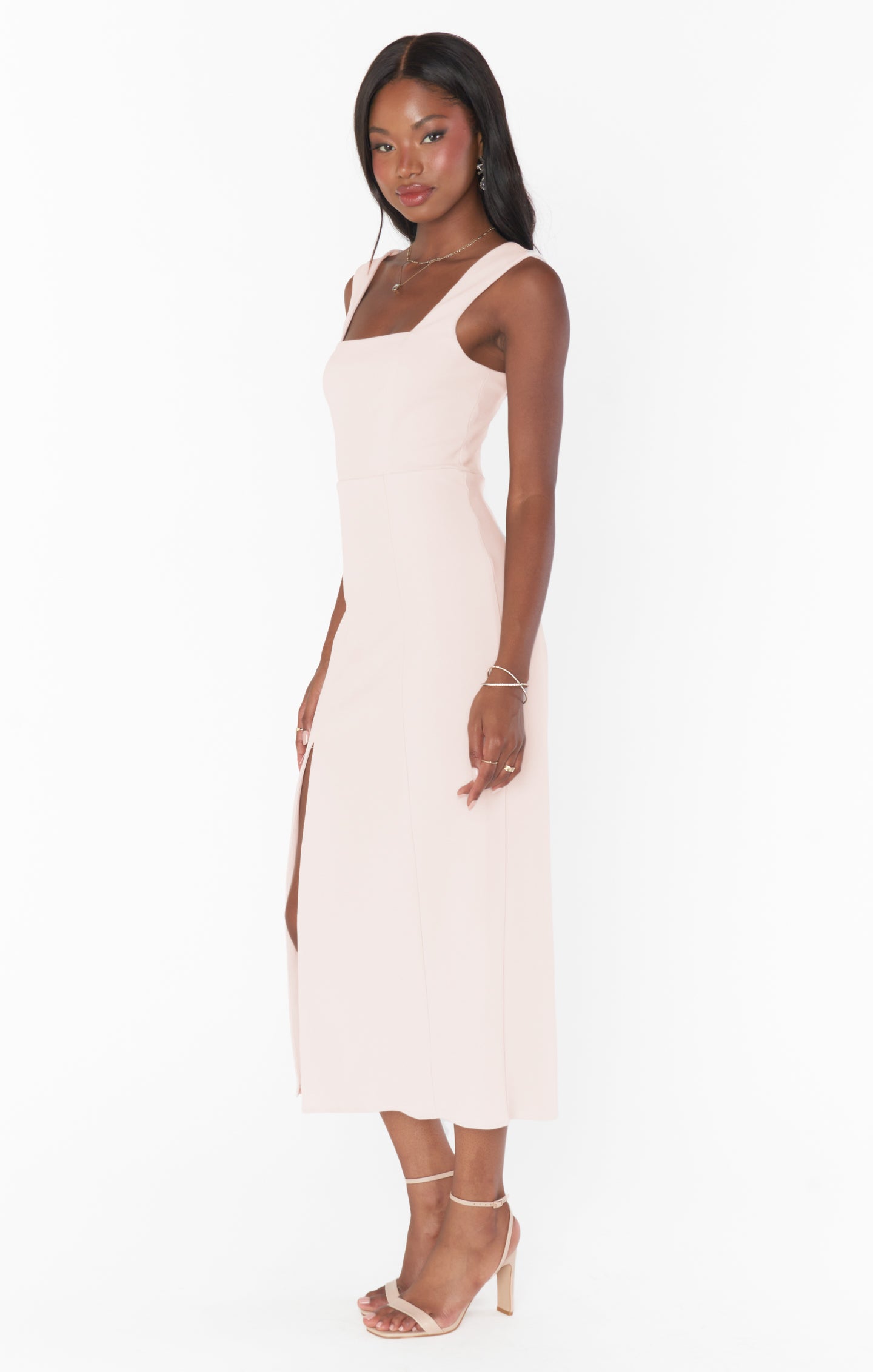 Eden Midi Dress ~ Dusty Blush Stretch