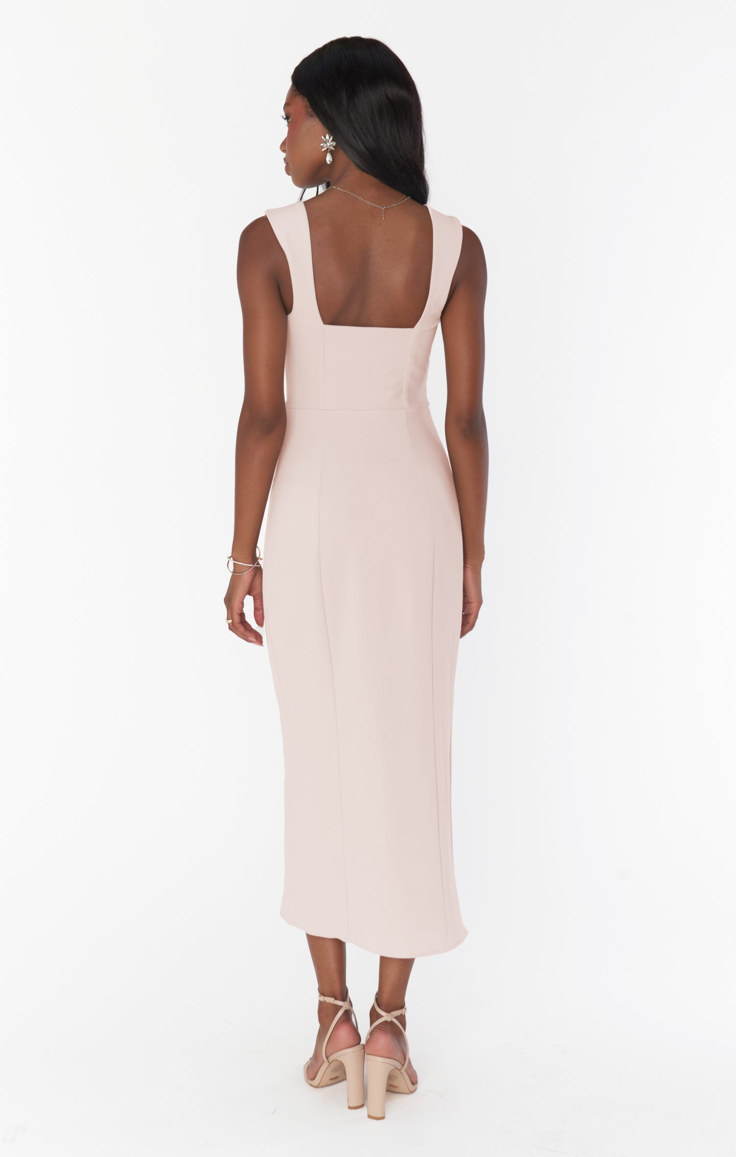 Eden Midi Dress ~ Dusty Blush Stretch