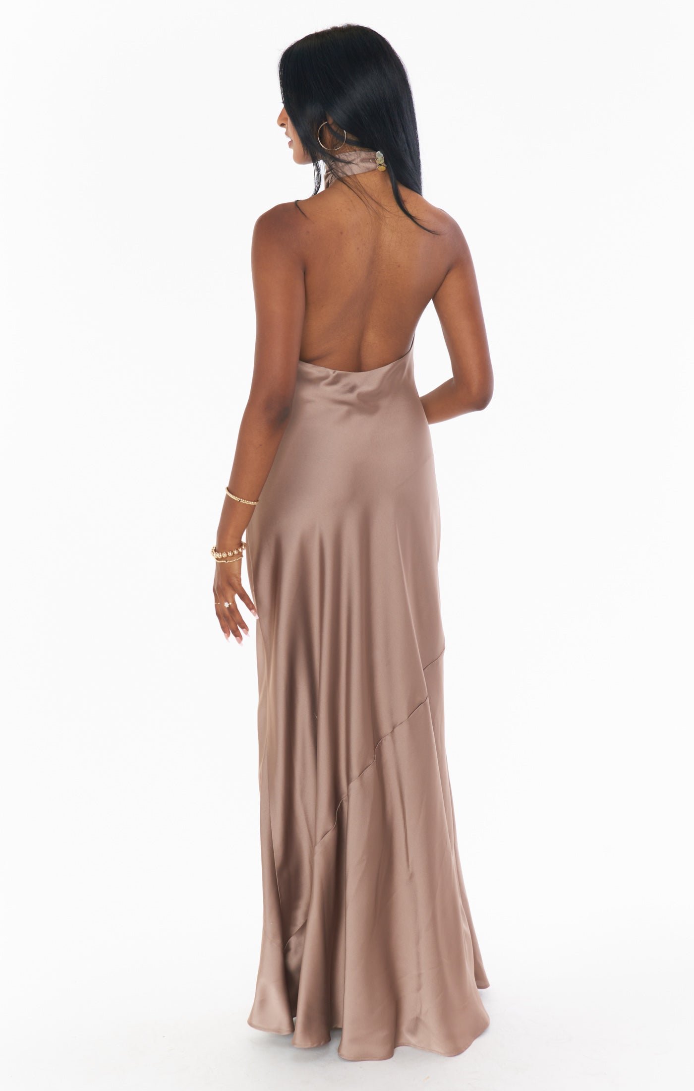 Jasmine Halter Maxi Dress ~ Dune Luxe Satin