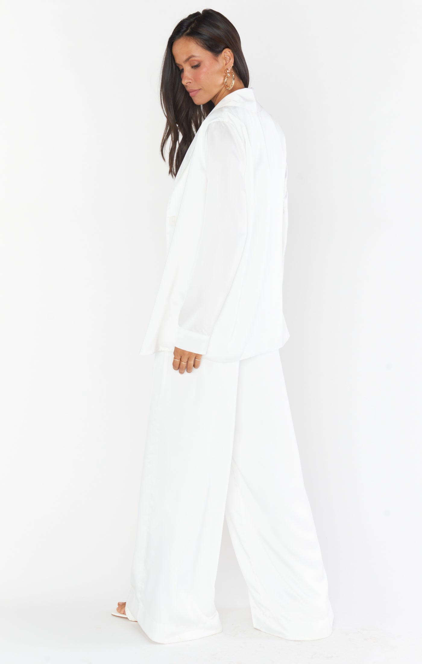 Irwin Pants ~ Ivory Luxe Satin