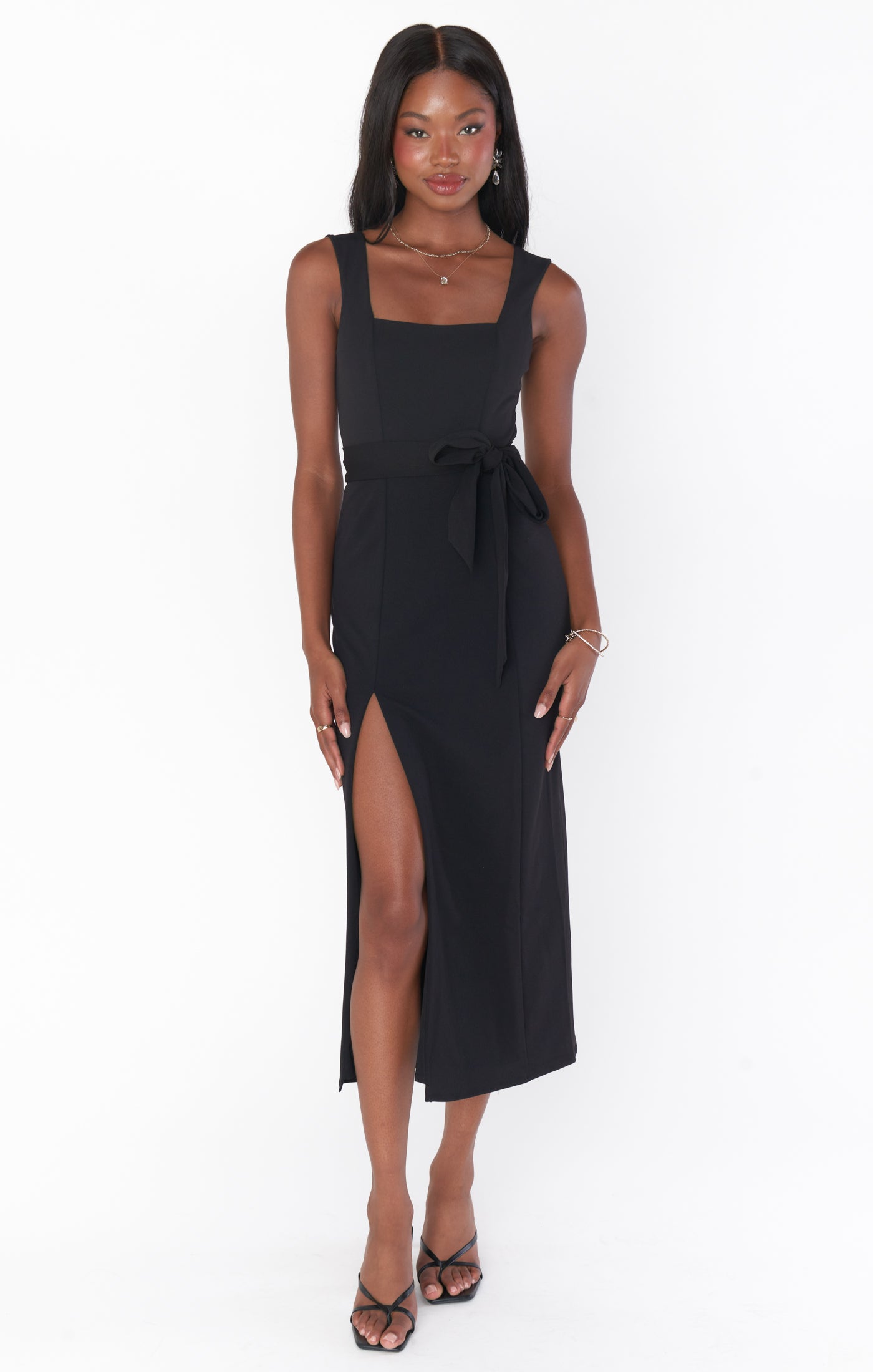 Eden Midi Dress ~ Black Stretch