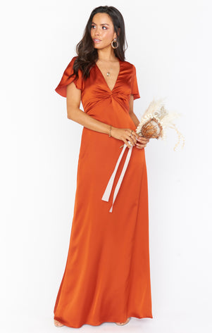 venice rust lace maxi dress