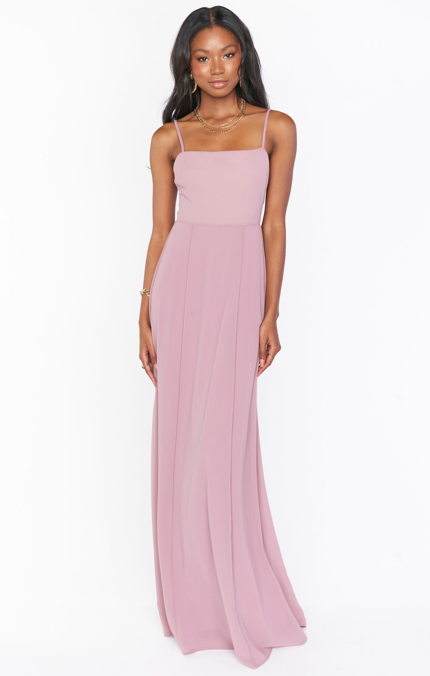 Lauren Tie Maxi Dress ~ Antique Rose Chiffon