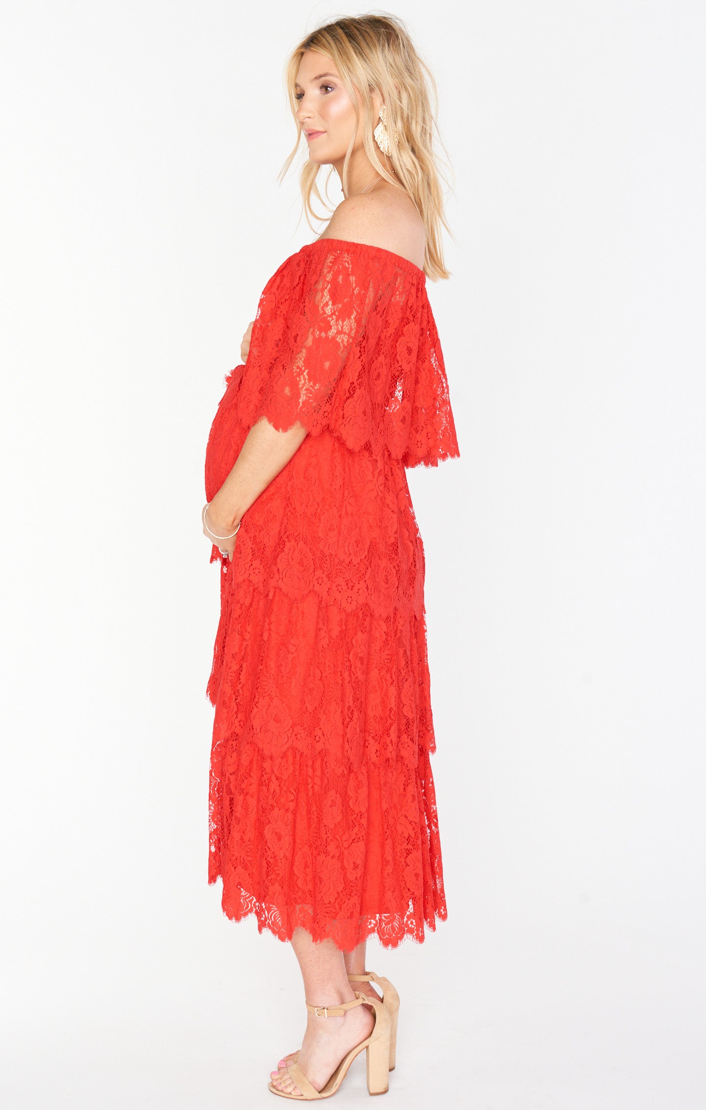 Lana Midi Dress ~ Red Spring Fling Lace