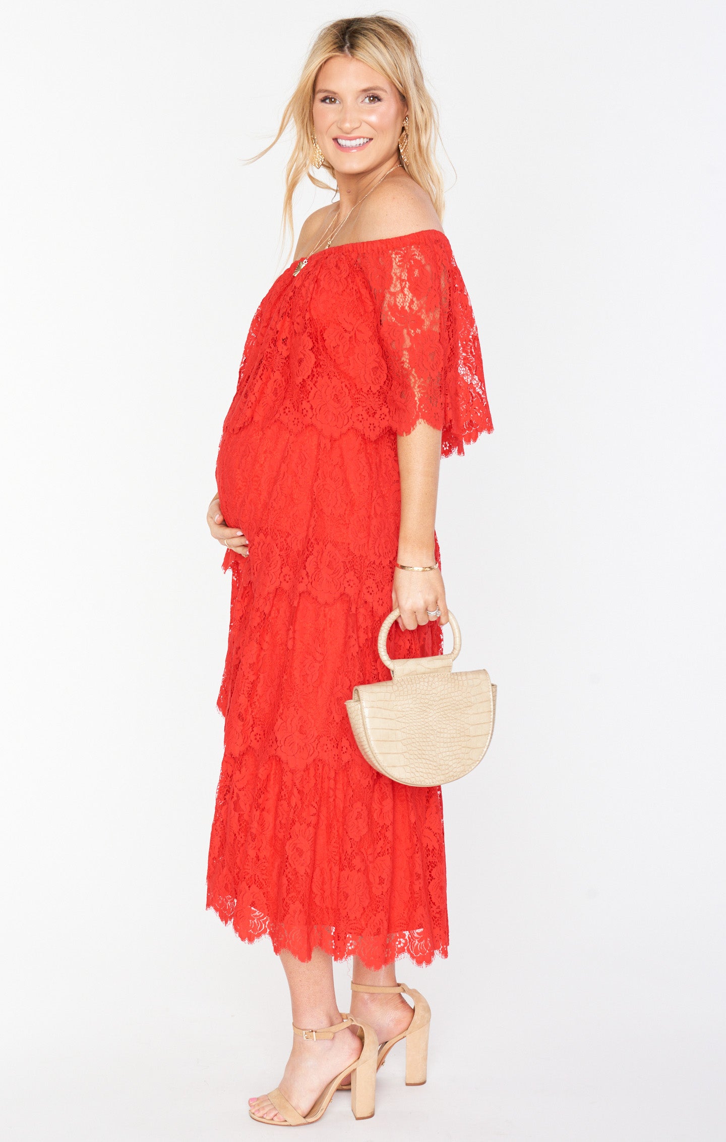 Lana Midi Dress ~ Red Spring Fling Lace