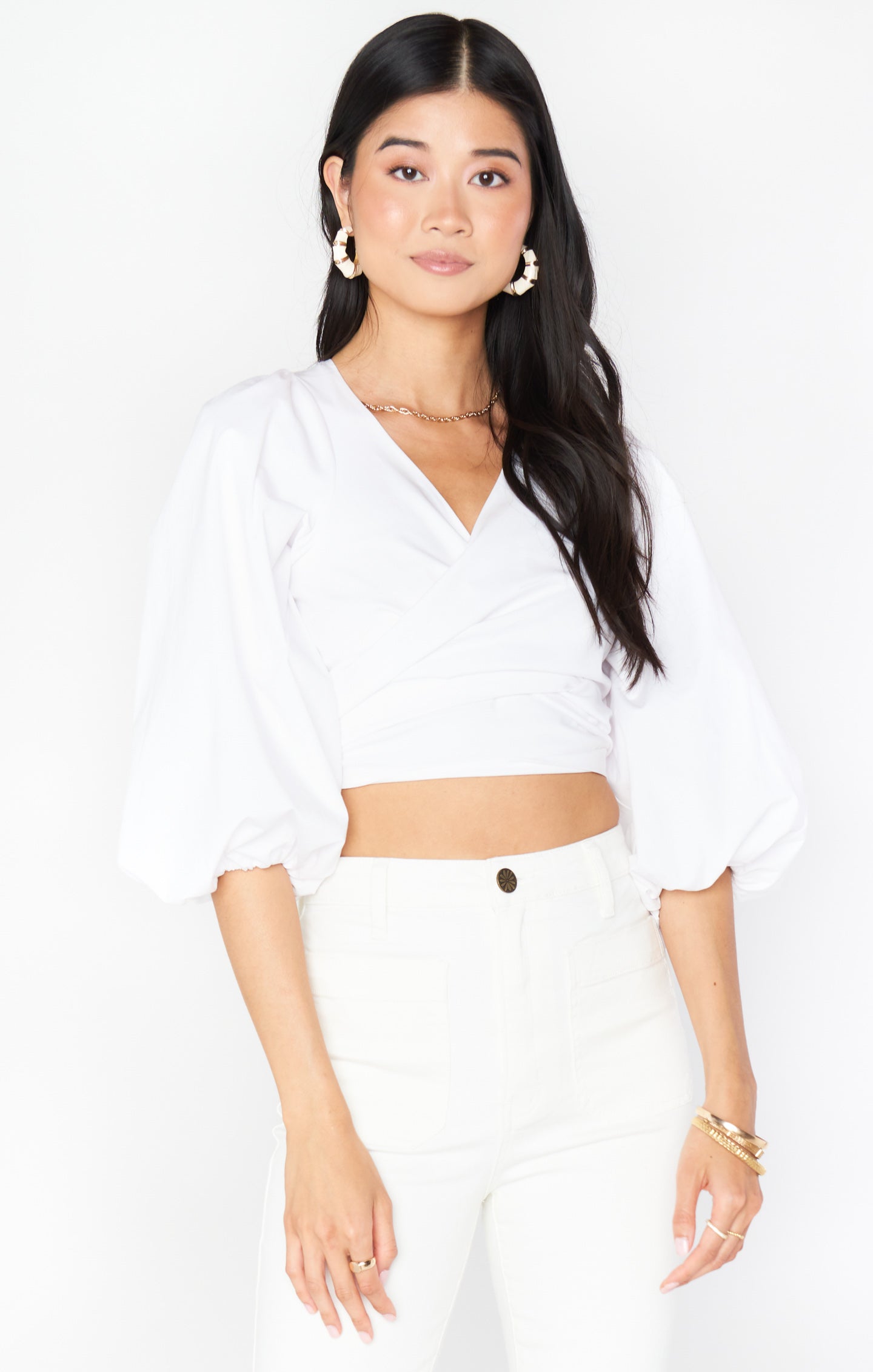 Janice Top ~ White Poplin