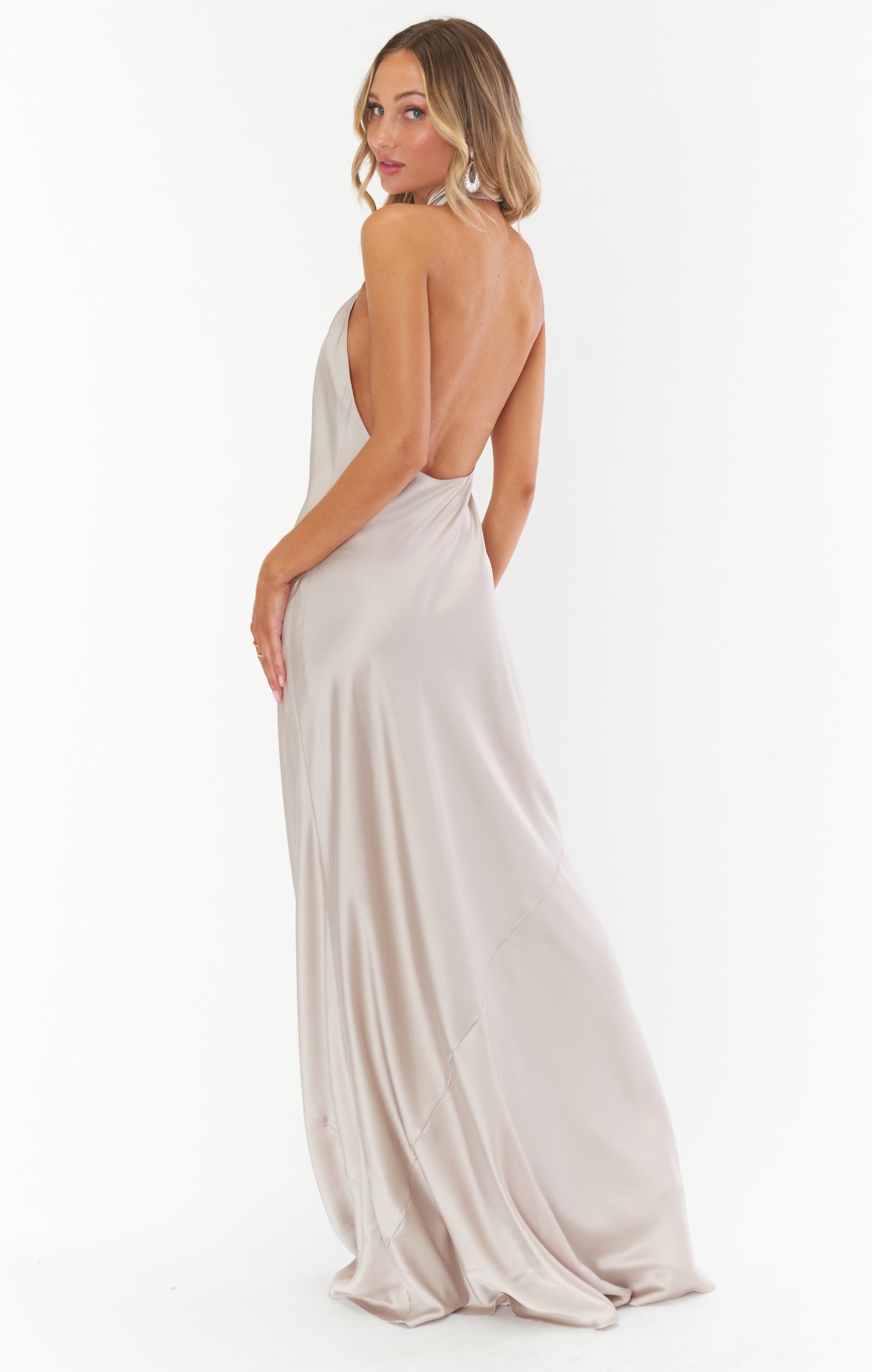 Jasmine Halter Maxi Dress ~ Show Me The Ring Luxe Satin