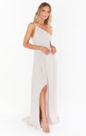 Slit Flowy One Shoulder Maxi Dress