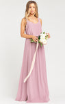 Petite V-neck Chiffon Slit Maxi Dress