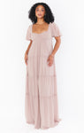 Empire Waistline Tiered Flutter Sleeves Smocked Sweetheart Chiffon Bridesmaid Dress by Show Me Your Mumu