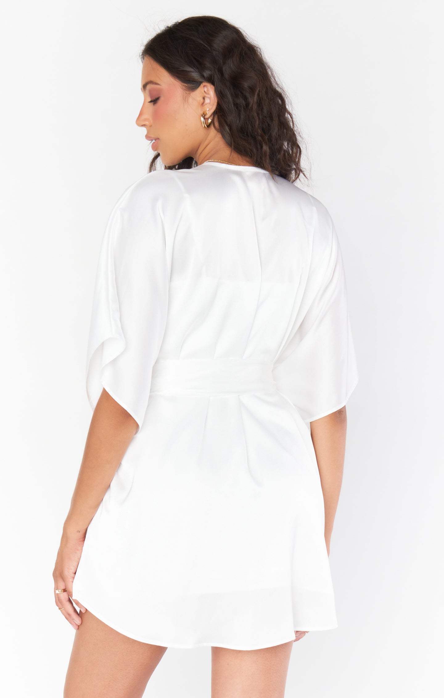 First Look Robe ~ Ivory Luxe Satin