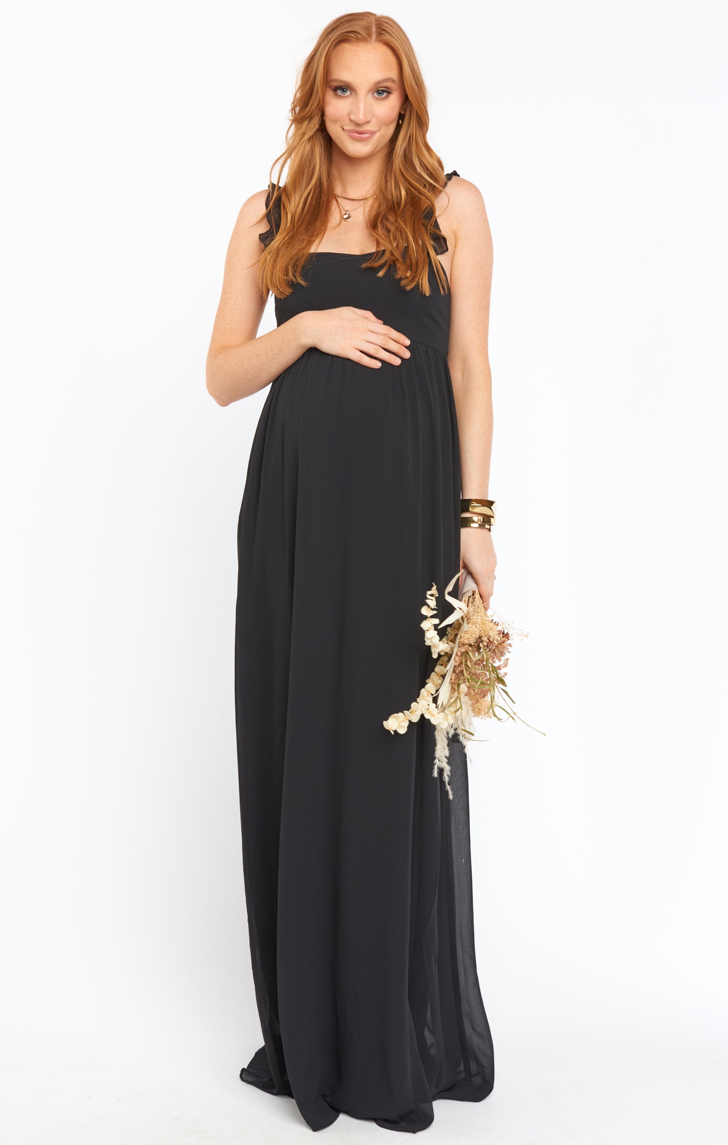 June Maxi Dress ~ Black Chiffon