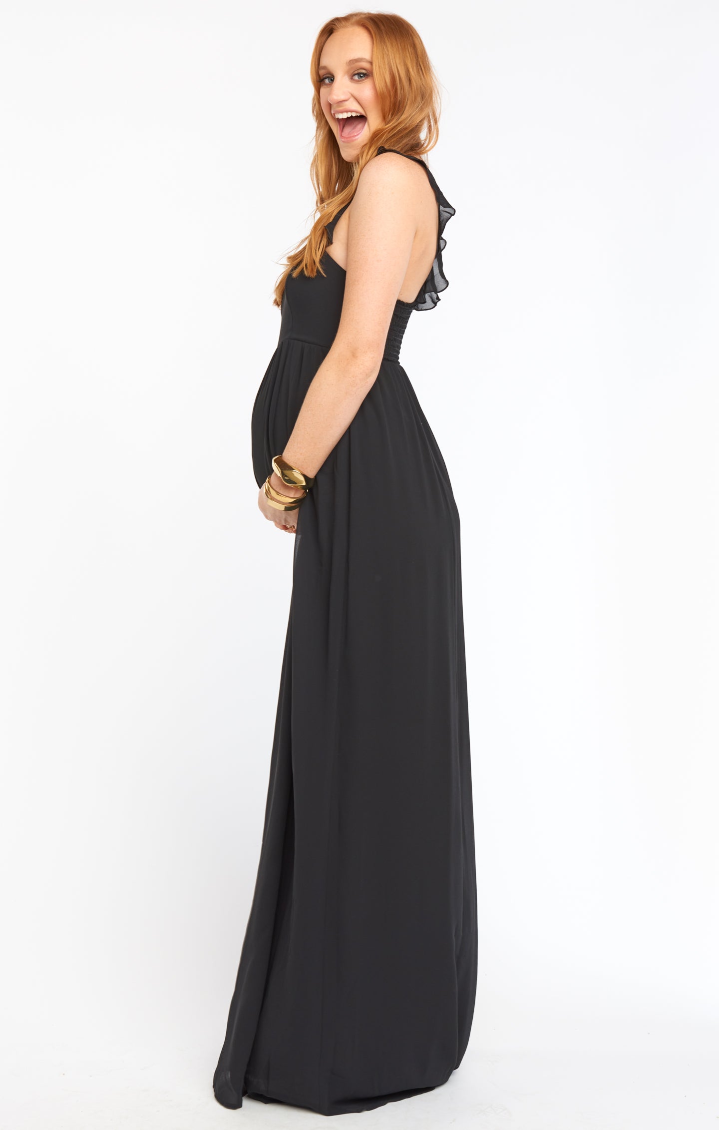 June Maxi Dress ~ Black Chiffon