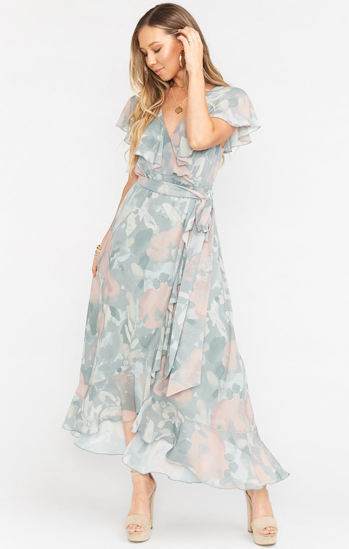 Jess Ruffle Midi Dress ~ Sage I Do Floral