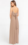 Self Tie Chiffon Empire Waistline Maxi Dress With a Bow(s)